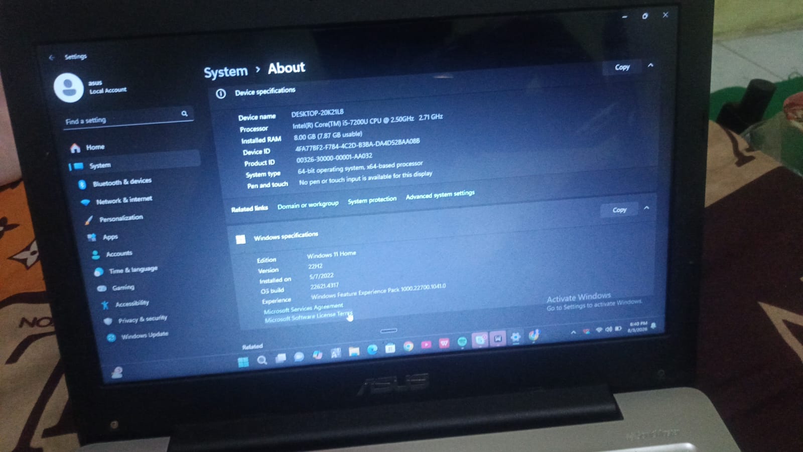 ASUS X456URK - Core i5 7th Gen - 8GB RAM - Dedicated NVIDIA Graphics
